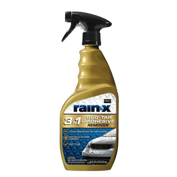 Rain-X Pro 620213 3-in-1 Bug, Tar and Adhesive Remover, 16oz - Premium Bug, Tar and Adhesive Remover to Help Clean and Remove Sticky Contaminants