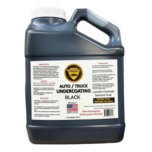 Woolwax 1-Gallon Jug. New Package. Same trusted formula. U.S.A. Made Lanolin Auto Truck Undercoating - Solvent Free - 2+ Year Corrosion Protection. Color: BLACK