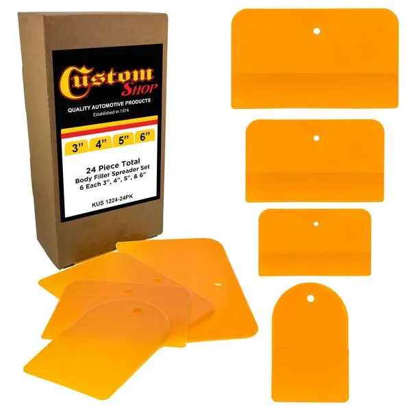 Custom Shop 24-Piece Body Filler Spreader Set, 6 Each 3
