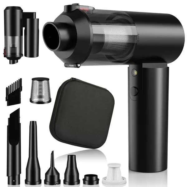 Tkkich AirifyPro Vac V2 Portable Air Blower/Car Vacuum 90°Foldable 3in1 Handheld Vacuums Cleaner Brushless Motor High Power 14500PA Compressed Air Dusters Cordless Vacuum Cleaners for Car Home