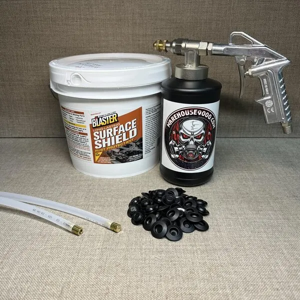 Generic Gallon PB Blaster Surface Shield, Pro Undercoating Gun, 2 Wands, 1 Quart Bottle, and 50 Rust Plugs, PBPG2W1BB50RP