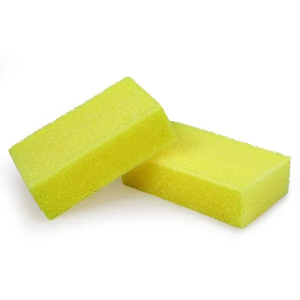 DECOHS 2 Pcs Bug Scrubber Sponge- Reusable Car Bug & Tar Remover Sponge- Car Wash Cleaning Scrub Sponges for Car Detailing (Yellow)