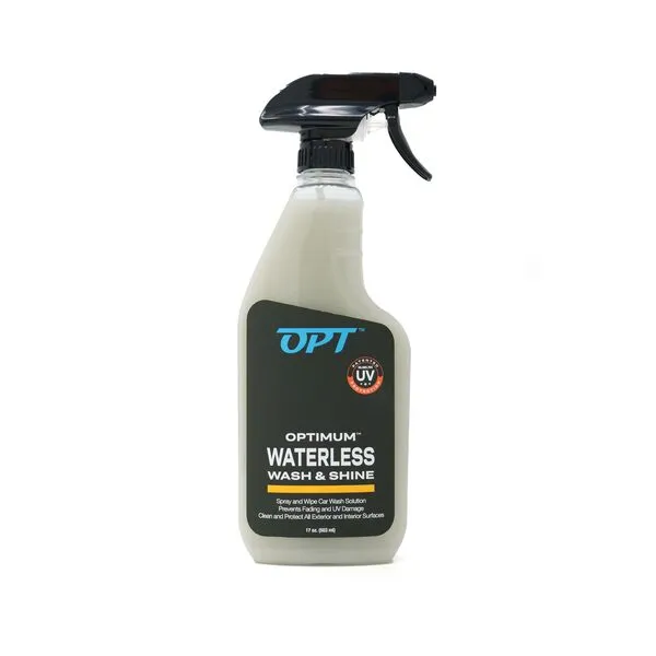 Optimum Waterless Wash and Shine - New Spray Waterless Car Wash with UV Protection, Interior and Exterior Car Cleaning Spray (17 oz.)