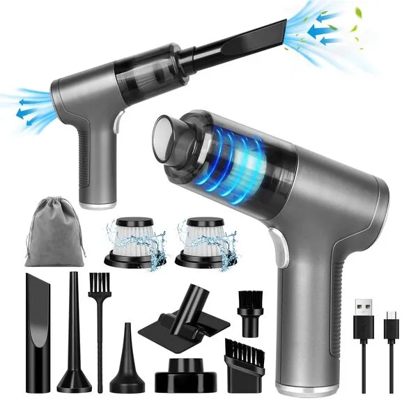 Hombees Car Vacuum Portable Cordless Car Vacuum Cleaner High Power 9000PA Mini Car Vacuum with 8 Multi-Functional Nozzle & 2 Replaceable Filters Handheld Car Vacuum for Car Home Office Pet Hair