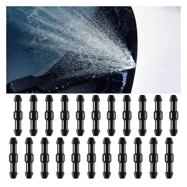 20PCS Windshield Washer Hose Connectors, 2-Way I-Type Hose Replacement Fitting, Universal Tube Pipe Fitting Adapter, Windshield Wiper Hose Connector Splitter for Car Washer Nozzles