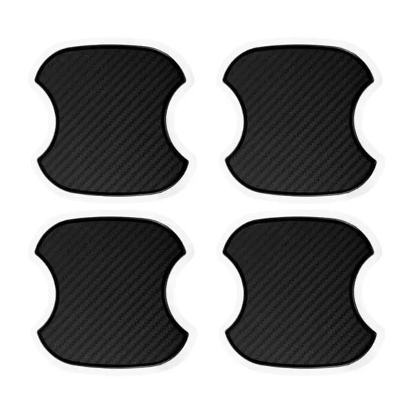 4PCS Car Door Handle Cup Scratch Protectors, TPU Carbon Fiber Door Bowl 3D Traceless Sticker, Car Door Handle Paint Cover Guard Pad, Universal Door Handle Protective Film for Most Cars (Medium)
