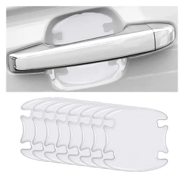 Car Door Handle Scratch Protector, Clear Traceless Car Door Cup Handle Sticker Decal, Car Door Bowl Protector, Car Door Paint Protection Film for Most Models (8PCS)