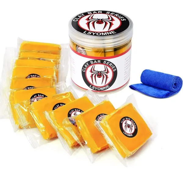 Stemni 10 Pack Clay Bars Auto Detailing, Professional Heavy Duty Car Clay Bars Kit with Clean Towel, Deep Cleaning Claybar for Car Detailing Car Wash Clean