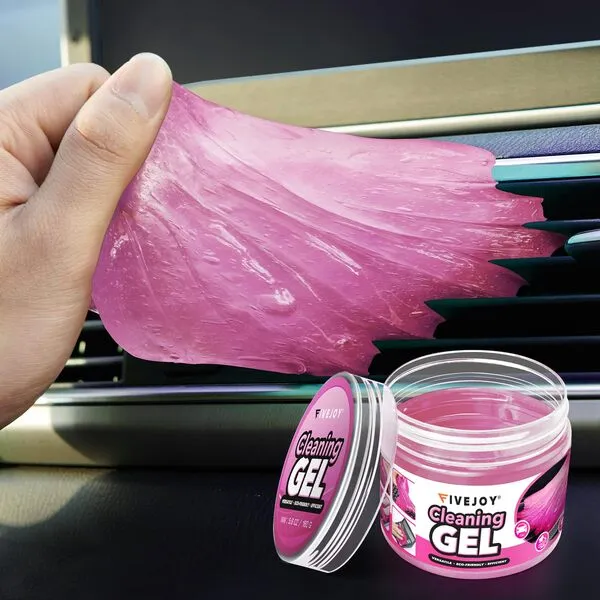 FiveJoy Car Cleaning Gel Universal Cleaning Putty for Car Interior, Reusable Auto Cleaning Slime Car Cleaning Supplies for Car Vent, Keyboard Cleaner Pink