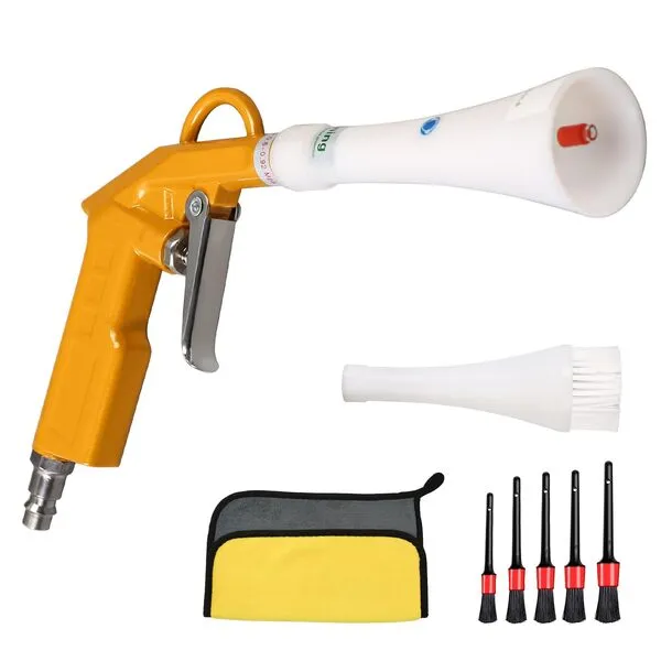 OCTAOR Car Cleaning Gun, Air Blow Gun, Car Detailing Kit with Car Detailing Brushes & Cleaning Cloth for Quickly Cleaning Dust and Dirt from Surface