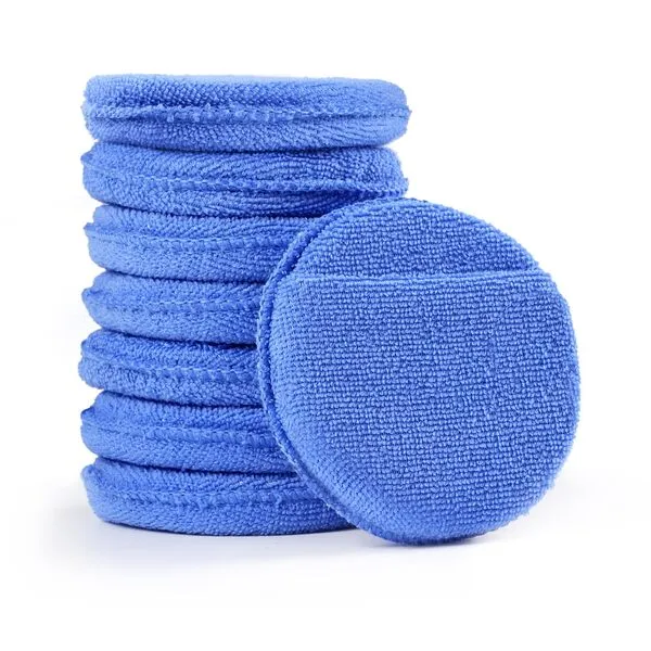 DF DUALFERV 8 Pcs Soft Car Wax Applicator Pad, Microfiber Applicator Pads Detailing with Finger Pocket, 5