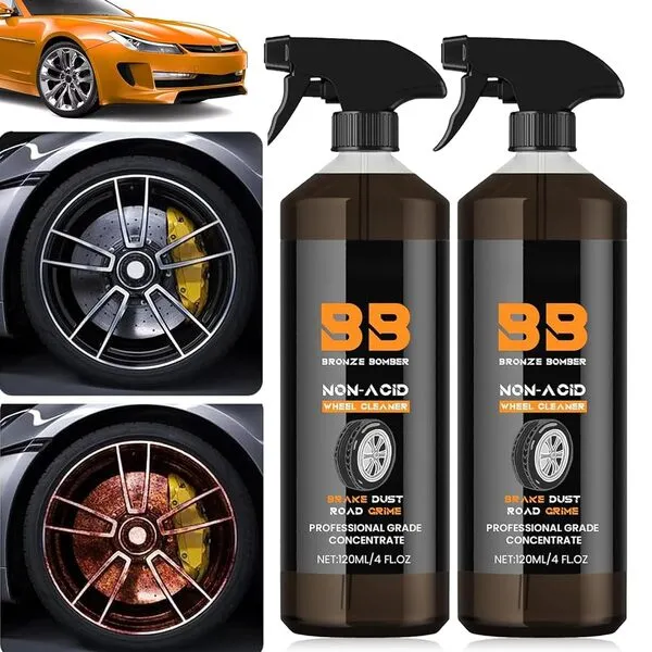 Generic 2pcs Bronze Bomber Non-Acid Wheel Cleaner, Brake Bomber Cleaner Powerful Wheel Cleaner, Perfect for Cleaning Wheels and Tires Safe on Alloy and Pain