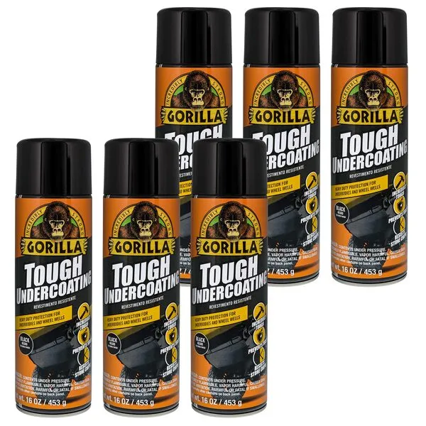 GORILLA Tough Undercoating Black - 16.0 Ounce Aerosol (Case of 6 Cans)