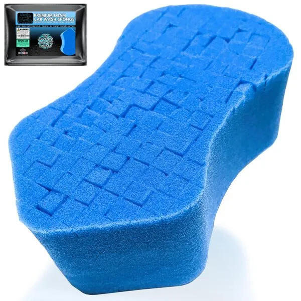 Sudz Budz® Premium Foam Grid Car Wash Sponge 1pc | Anti-Marring Sponge for Soap and Rinseless Washing | Cross-Cut, Easy Grip Sponge. Durable, Soft, Scratch-Free Car Cleaning and Detailing