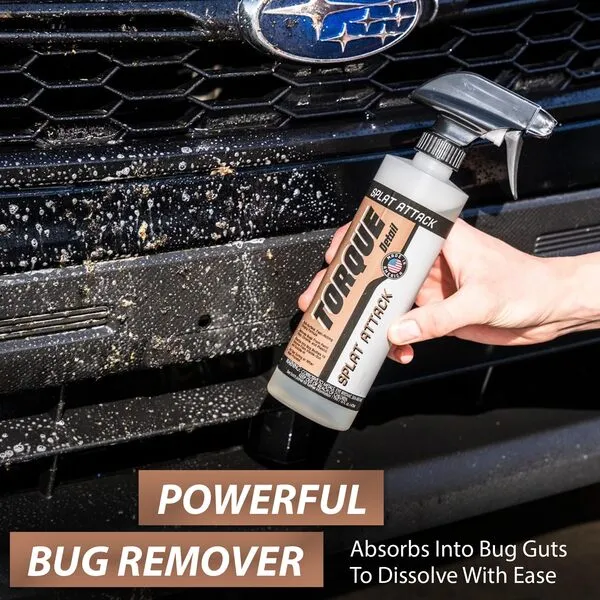 Torque Detail Splat Attack - Concentrated Car Bug Remover For Detailing - All Purpose Exterior Spray Residue Cleaner, Wipe Away Bugs On Glass, Plastic, Rubber Trim, Metal, Grilles, Bumpers & More