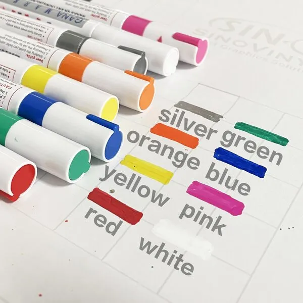 HUWANDE 4Pcs Car Tire Marker Pens,Waterproof Car Tire Paint Pen,Anti-drying Letter Graffiti Ink Marker (White)