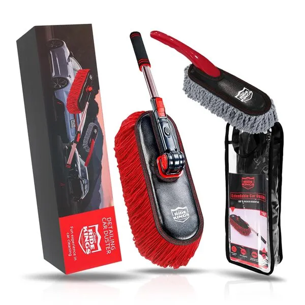Car Duster Exterior Scratch Free,Car Dusters Extendable Handle Cleaning Exterior,Detailing Brush Kit For Car,Truck,SUV,Caravan,Motorcycle,Wax Cotton Fabric,Waterless Wash Treatments,Car Care Equipment