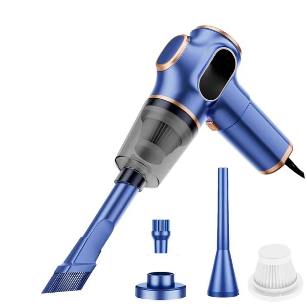 MangoKit Car Vacuum Cleaner,Portable Car Vacuum w/3500PA Suction,12V Power Handheld Car Vacuum w/Attachments,11.22 Ft Cord Wired Vacuum Cleaner- Detailing Kit Essentials for Travel,RV Camper(Blue)