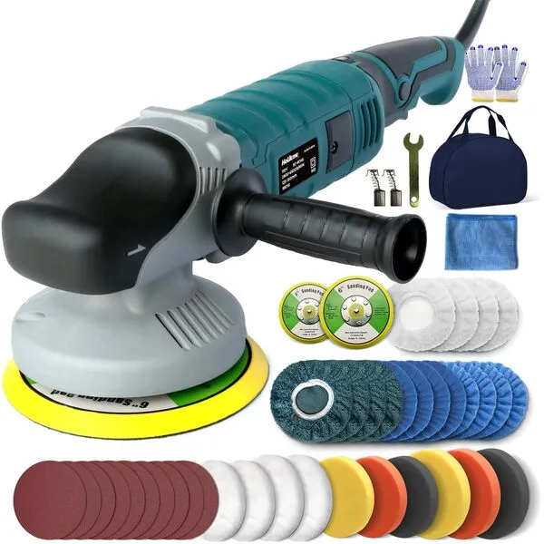 Holikme 42 Pack Dual Action Polisher，Buffer Polisher,DA Buffer Polisher Waxer, 7 Variable Speed, 6500 RPM,Car Buffers And Polishers kit,Car Accessories,Buffer Machine