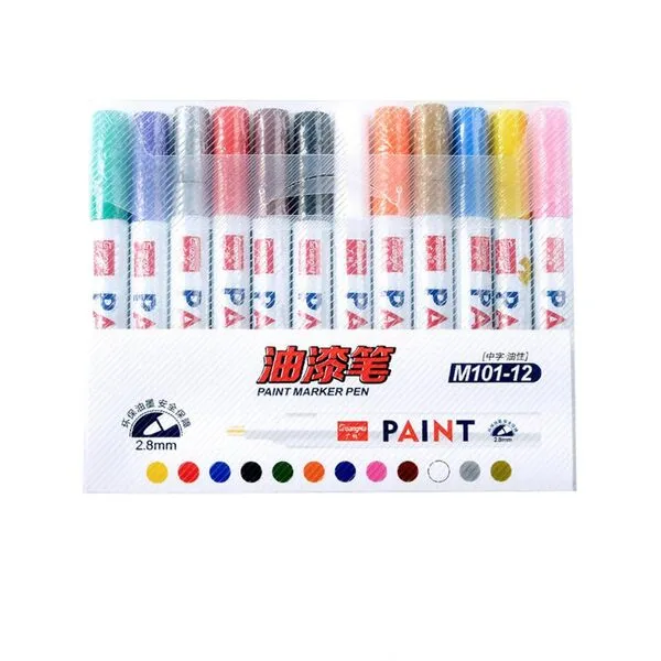 Generic 4PCS Car Tire Paint Pen, Tire Ink Paint Pen for Car Tires, Waterproof Non-fading Tire Paint Pen, Waterproof Car Wheel Tire Paint Pen, Anti-Drying Letter Graffiti Ink Marker (1set)