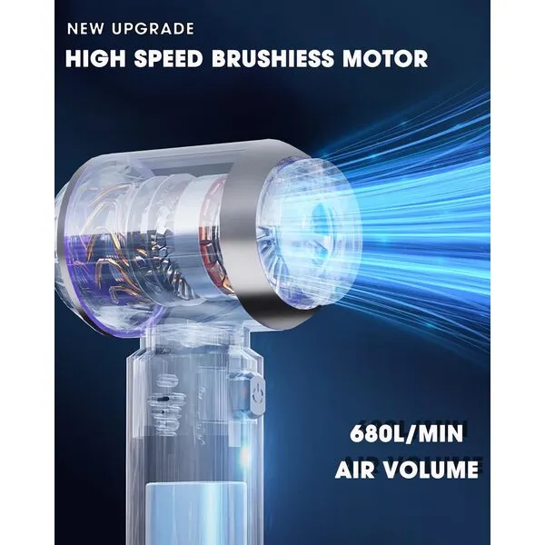 Seyicot Mini Car Vacuum, 4 in 1 Hand held Vacuum Cleaner, 21KPa Brushless Vacuum and Air Duster High Power Portable Cordless Car Vacuum with LED Power Display for Car Interior, Home
