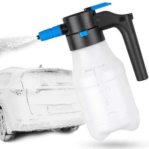 Electric Car Foam Sprayer 1.5L, Foam Sprayer for Car Wash with USB Rechargeable Battery Powered Foaming Pump Sprayer, Automatic Pressurized Foam Gun Car Wash Sprayer, Foam Cannon for Car Washing, Home