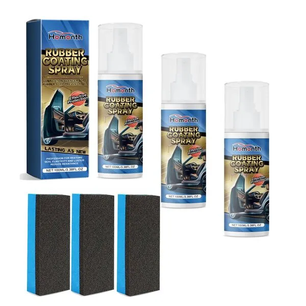 HUEOKNEG 3 Pack Rubber Cleaner, Rubber Conditioner, Car Rubber Protectant Spray, Rubber Coating Spray, Rubber Seal Protectant Spray