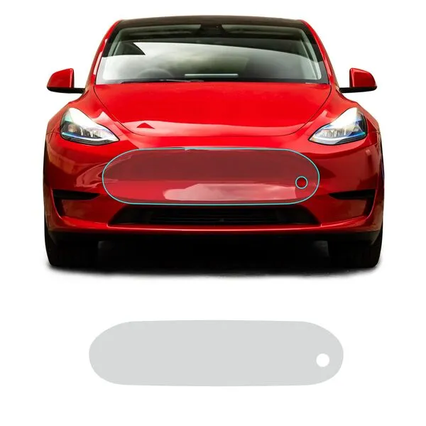 FDAIUN for Tesla Model Y 2020-2023 PPF Precut Gloss Clear 8.5mil TPU Car Paint Protective Film Self Healing HD Film Scratch Protector Exterior Accessories (Front Bar Center Part 1Pcs)