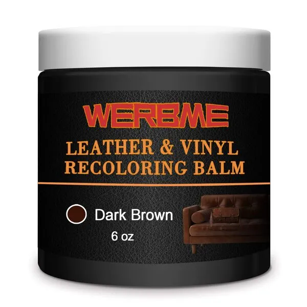 WERBME Leather Recoloring Balm, Dark Brown Leather Color Restorer, Leather Dye, Leather Couch Paint-Repair Leather Color on Faded & Scratche, for Restore Couches, Car Seats, Clothing, Shoes
