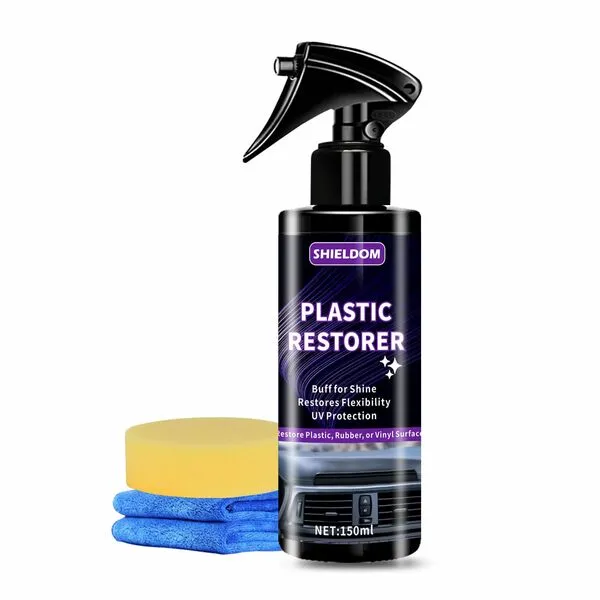 SHIELDOM Plastic Restorer for Cars Ceramic Plastic Coating Plastic Trim Quick Restoration Bring Plastic, Rubber, and Vinyl Back to Life, Buff for Shine, Restore Flexibility, UV Protection - 5oz/150ml