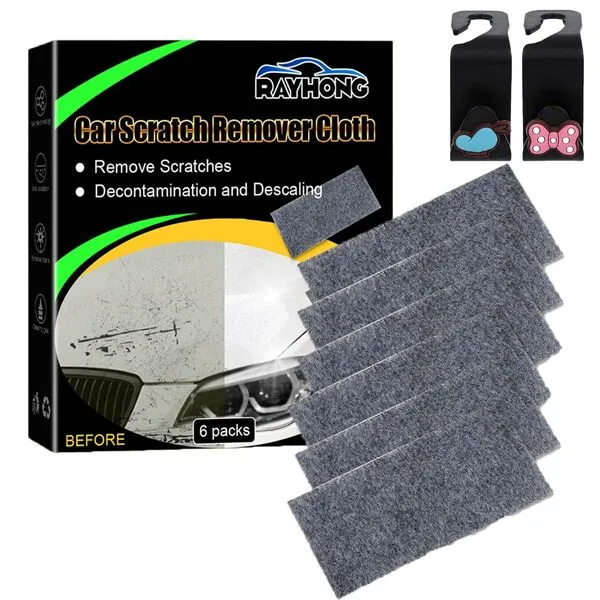 Qsrsjcq Breathgreen Nanosparkle Cloth, Nano Sparkle Cloth Car Scratch Remover, Car Scratch Removal Cloth, Breath Green Nano Cloth Scratch Remover, Nanosparkle Cleaning Cloth for Car Scratches (6pcs)