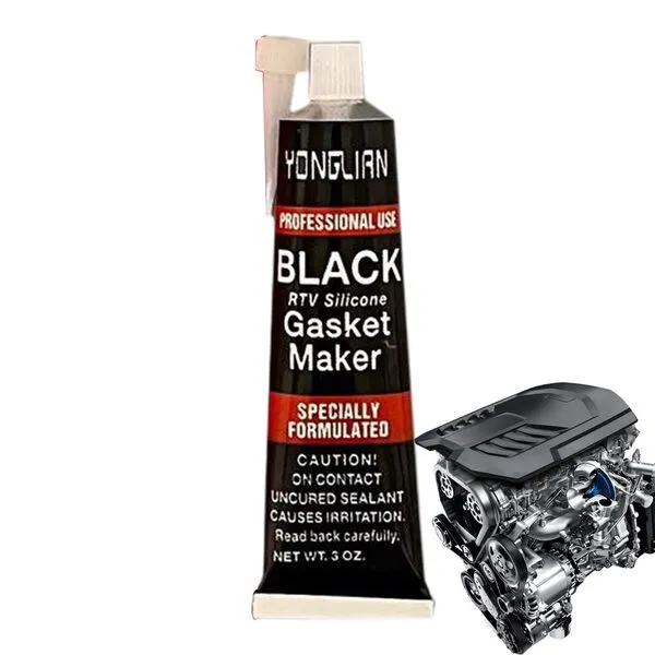 Automotive Gasket Sealant - RTV Silicone Gasket Maker | Hi Temp Waterproof Engine Sealants | Black Liquid Gasket Sealer | Oil Resistant Gasket Car Sealant for Water Pumps Compressors Motors