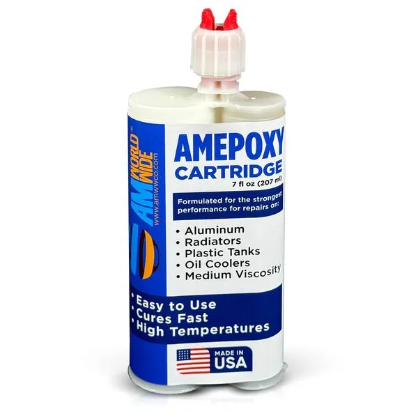 AM WORLDWIDE AMEPOXY High-Temperature Aluminum Radiator Repair Epoxy - 7oz Kit for Metal & Automotive Repairs Parts.