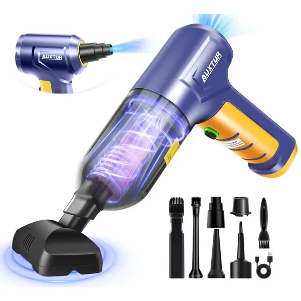 AUXTUR Car Vacuum Cleaner High Power|3 in 1 Portable Cordless Handheld Vacuum|15000PA Brushless Motor|Super Suction Mini Car Vacuum with Super Endurance for Car and Home