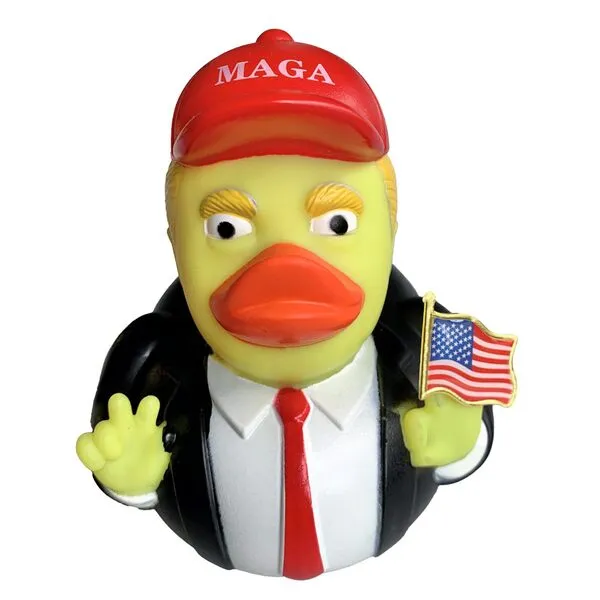 Trump Duck Holding United States Lapel Flag pin car Dashboard Ornaments, Trump Merchandise can Also be Used for Bathing Trump with a red hat (Trump with a red hat)