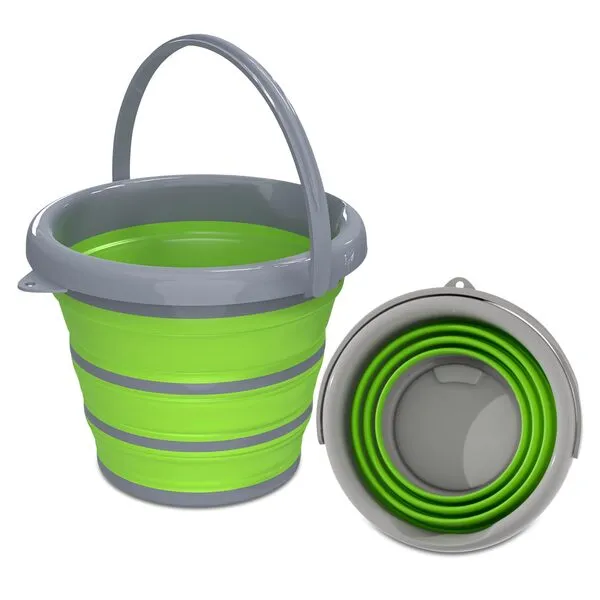 Collapsible Bucket with Handle - 10L (2.6 Gallon) Portable Water Bucket for Car Wash Household Cleaning, Multiuse Folding Bucket for Outdoor Garden Camping Fishing Car Wash Space Saving