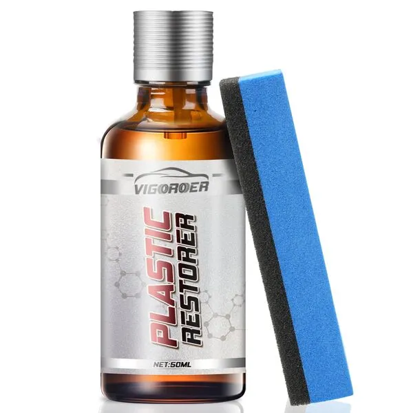 Vigorder Plastic Restorer for Cars,Plastic Restorer, Lasting Revitalizing Coating Agent, Quick Car Restoring Liquid, Back to Black Hydrophobic Ceramic Trim Coating Kit