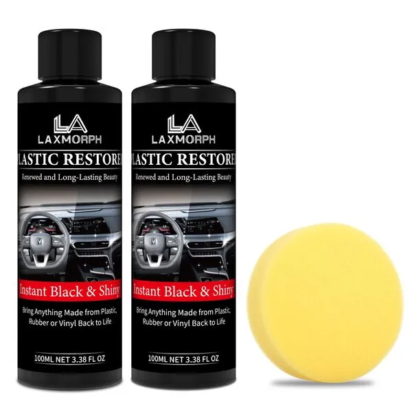 Laxmorph Plastic Restorer - Car Trim Restorer,Cars Ceramic Plastic Coating Trim Restore, Shines & Protects Plastic, Vinyl & Rubber Surfaces (2)