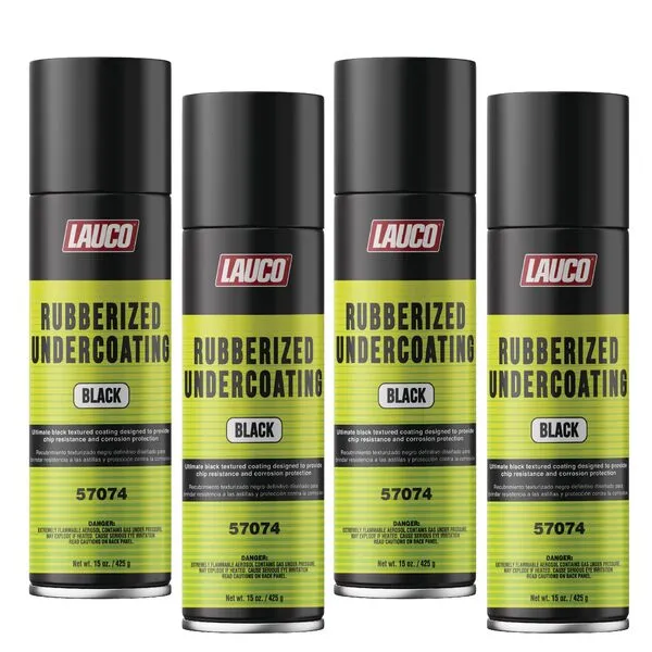 Rubberized Undercoating Black Aerosol Spray Paint Can 15oz - Pack of 4