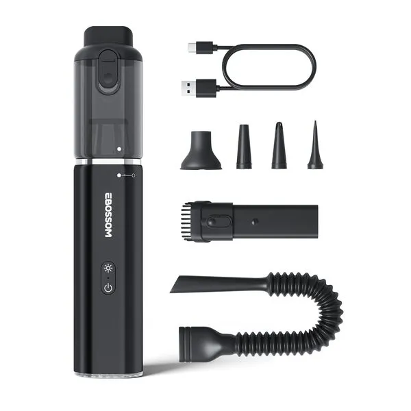 EBOSSOM Car Vacuum with 21000Pa High Suction, Portable Vacuum for Car, 2 Modes, 30 Mins Runtime, 4 in 1 Vacuum Cleaner with LED, Cordless Handheld Vacuum V8 Ultra