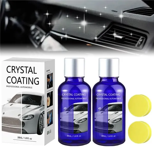 Plastic Parts Refurbish Agent, 2024 New Crystal Coating for Car Plastic Parts, Plastic Coating Trim Restore for Car Interior Plastic Parts Refurbishment Plastic Parts Crystal Coating 30ML(2PCS)