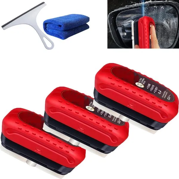 Keikeyo Awishday Car Window Cleaner, Automotive Oil Film Cleaning Brush, Glass Cleaning Board, Glass Coating for Windshield, Universal Glass Cleaning Wipe Board, Hydrophobic (Upgraded, 3PCS)