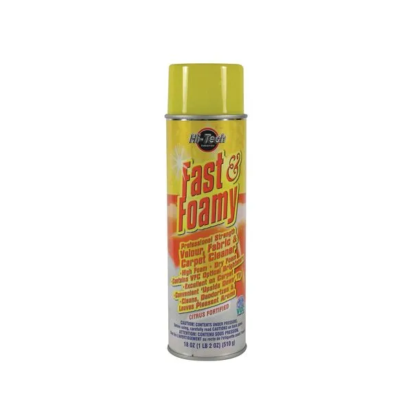 Fast & Foamy Carpet Cleaner - Professional Grade Upholstery and Interior Detailing with Refreshing Spearmint Fragrance - 18 Ounce Aerosol Can with Upside-Down Tip for Easy Application (Pack of 2)