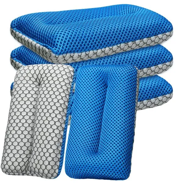 SiliFine 5 Pcs Two Sided Bug and Tar Sponge Microfiber Bug Scrubber Car Sponge for Car Washing Soft Mesh Sponges, Scratch Free for Car, Truck, SUV, RV, Boat, and Motorcycle