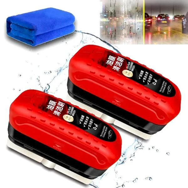 LONGLUAN Glass Cleaning Board, Automotive Film Cleaning, Automotive Oil Film Cleaning Brush, Car Glass Cleaner Brush, High-Performance Windshield Cleaner for Cars, Trucks, Suvs (2pcs)