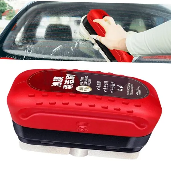 Uioecn Glass Cleaning Board, Automotive Oil Film Cleaning Brush, 2024 Upgrade Glass Cleaning Wipe Board, Improves Clarity and Visibility (1PCS)