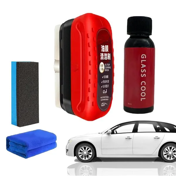 Glass Cleaning Board, Car Glass Oil Film Remover, Automotive Oil Film Cleaning Brush, Oil Repellent Film for Car Windows,Car Windshield Oil Film Cleaner (1pcs)