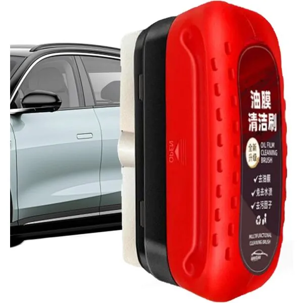 Universal Car Glass Oil Film Removal,Car Glass Oil Film Cleaner - Car Windshield Oil Film Cleaner, Car Oil Film Cleaning Brush, Glass Oil Film Remover, Prevents Rain And Fog Cleaning Glass Brush (1PC)