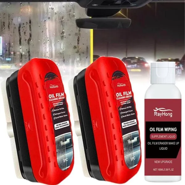 Glass Cleaning Board, Glass Coating for Windshield, Oil Film Remover for Car Window, Windshield Hydrophobic Coating, Enhancing The Visual Effects of Automotive Windshields and Rearview Mirrors(D)