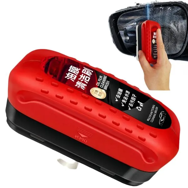 Glass Cleaning Board, Gelmalls Glass Cleaner, Automotive Oil Film Cleaning Brush, Glass Coating for Windshield, Car Glass Oil Film Cleaner, Car Glass Cleaning Brush with Reusable Foam Sprayer